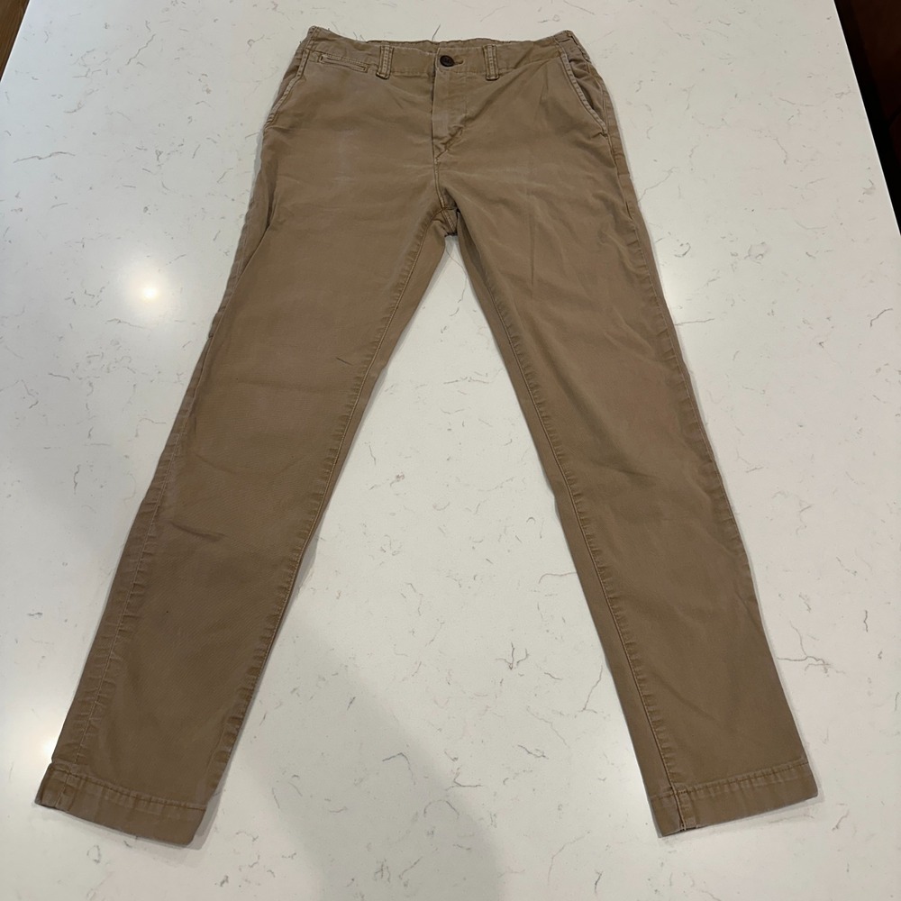 American Eagle Khaki Pants Mens 28 x 30 Brown Flex Stretch Uniform Pocket School